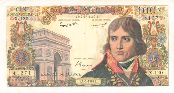 France - 100 Nouveaux Francs - P-144 - dated 7.4.1960 - Foreign Paper Money